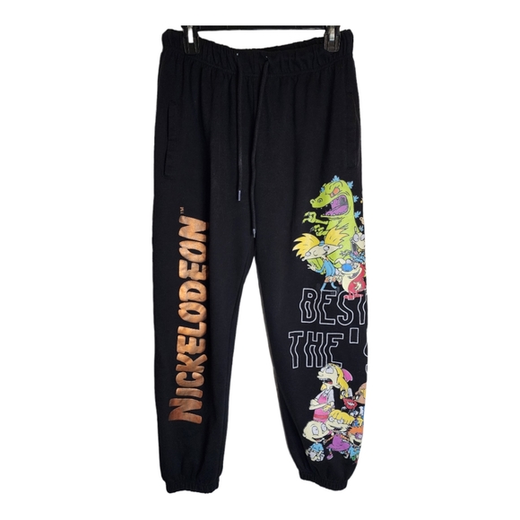 Nickelodeon The Best of the 90's Rugrats Black Sweatpants Joggers - Picture 3 of 14